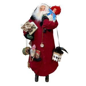 Dee Gann for Raz Imports 29 inch Plush Embellished Detailed VTG Santa Figure NWT